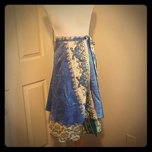 Earthbound silk wrap skirt (reversible)